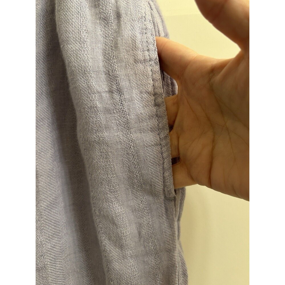 Free People Only Over You 100% Linen Paper-Bag Pants Elastic Waist Lavender Sz M - Picture 6 of 10
